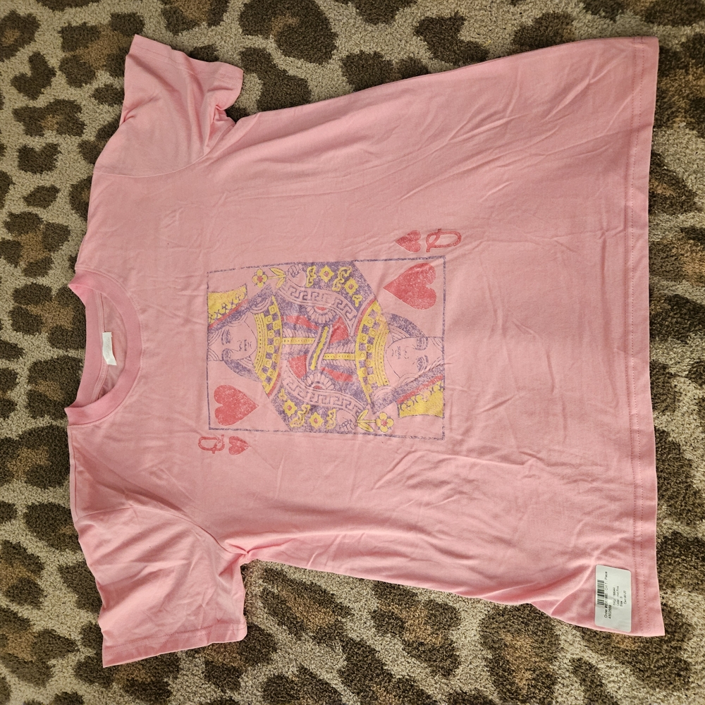 Pink Lily Queen Of Hearts Graphic Tee